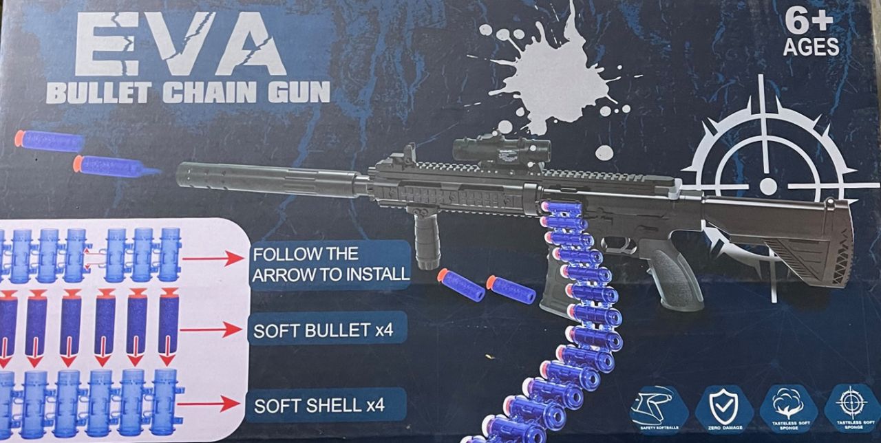 Műanyag Puska EVA bullet chain gun M416 No.760 - Gyerek játék