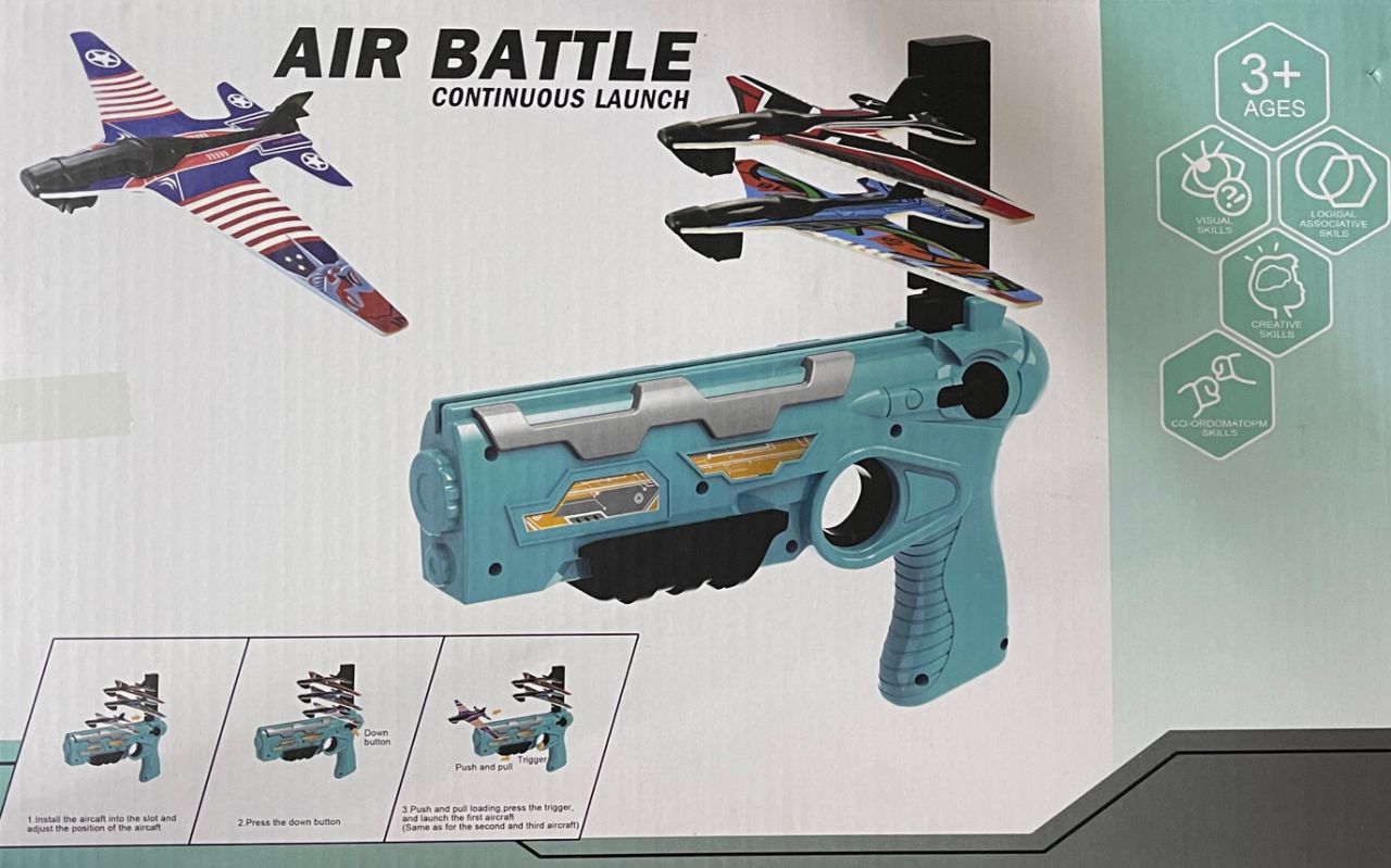 Műanyag Air battle repülő kilövő pisztoly katapult No.2088-6 - Gyerek játék