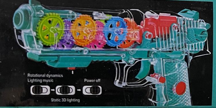 Műanyag Pisztoly Ledes Átlátszó Gear gun No.Q001 - Gyerek játék