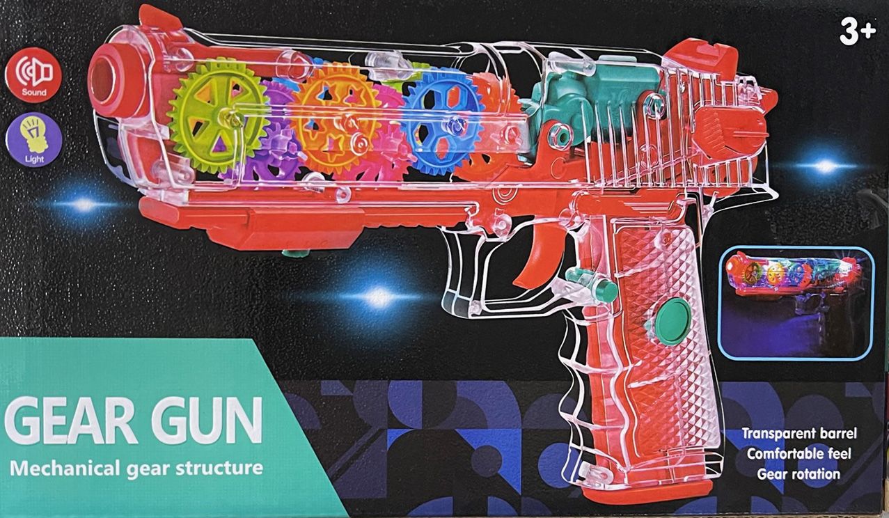 Műanyag Pisztoly Ledes Átlátszó Gear gun No.Q001 - Gyerek játék