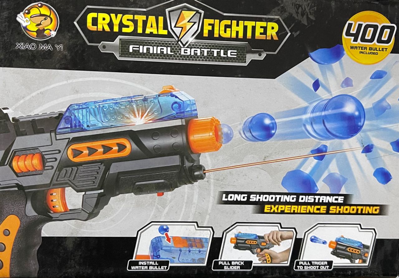 Műanyag Pisztoly Ledes Crystal Fighter 400 vizgolyós No.MY801 - Gyerek játék
