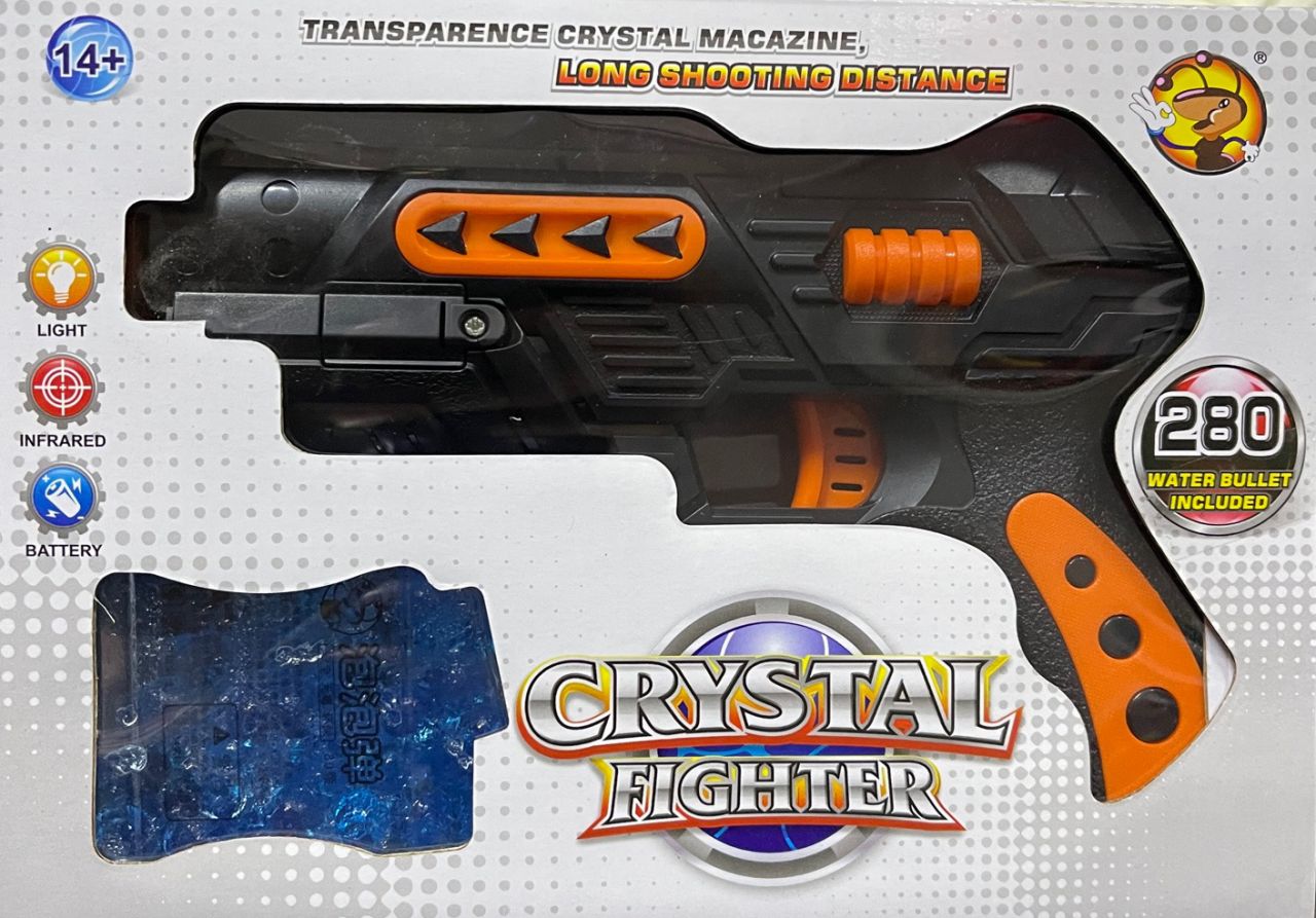 Műanyag Pisztoly Ledes Crystal Fighter 280 vizgolyós No.801K - Gyerek játék