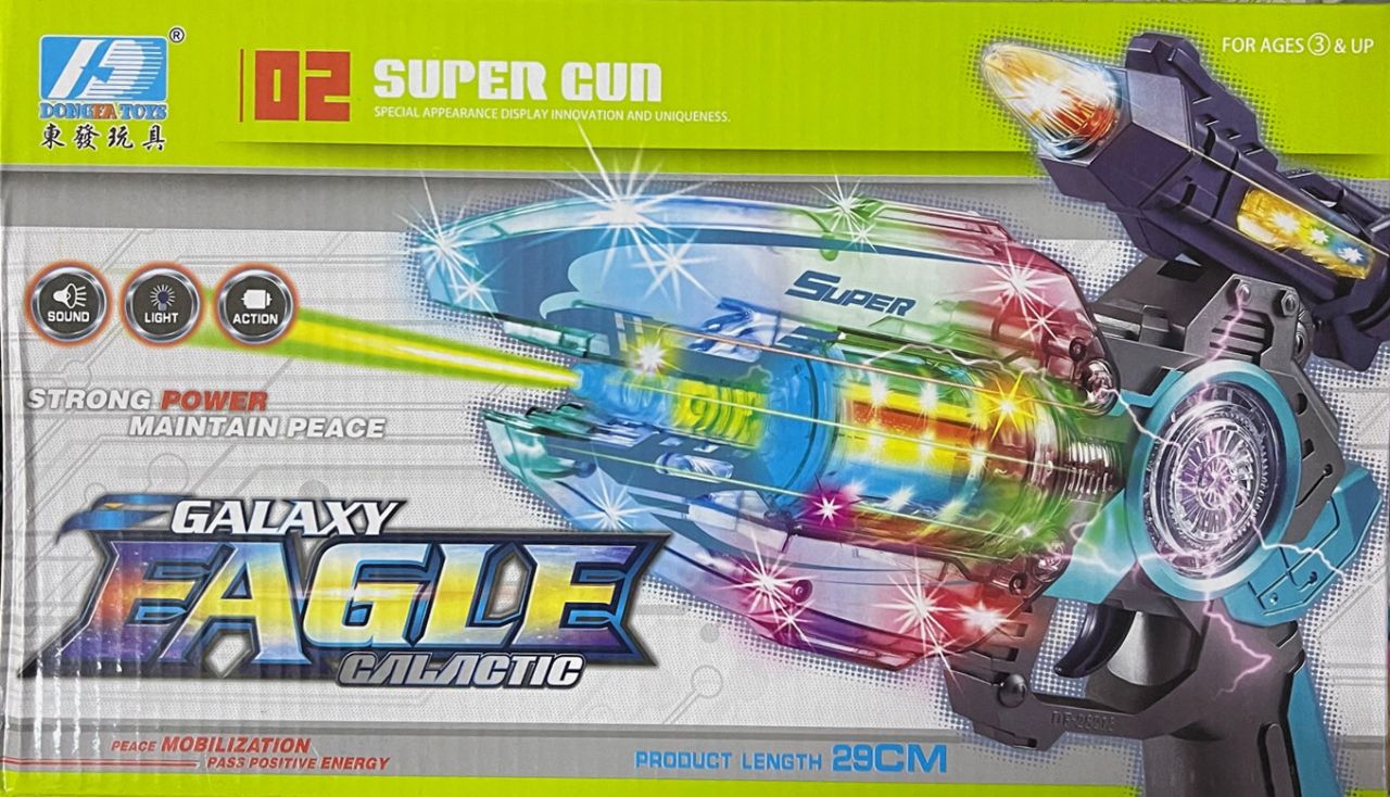 Műanyag Pisztoly Ledes Eagle Galaxy 29 cm - DF-28218B - Gyerek játék