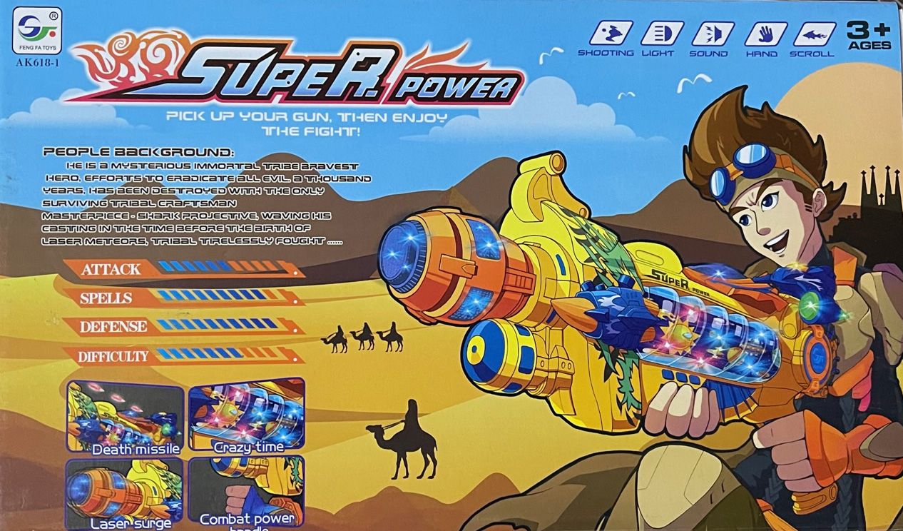 Műanyag Puska Ledes Super Power gun No.AK618-1 - Gyerek játék