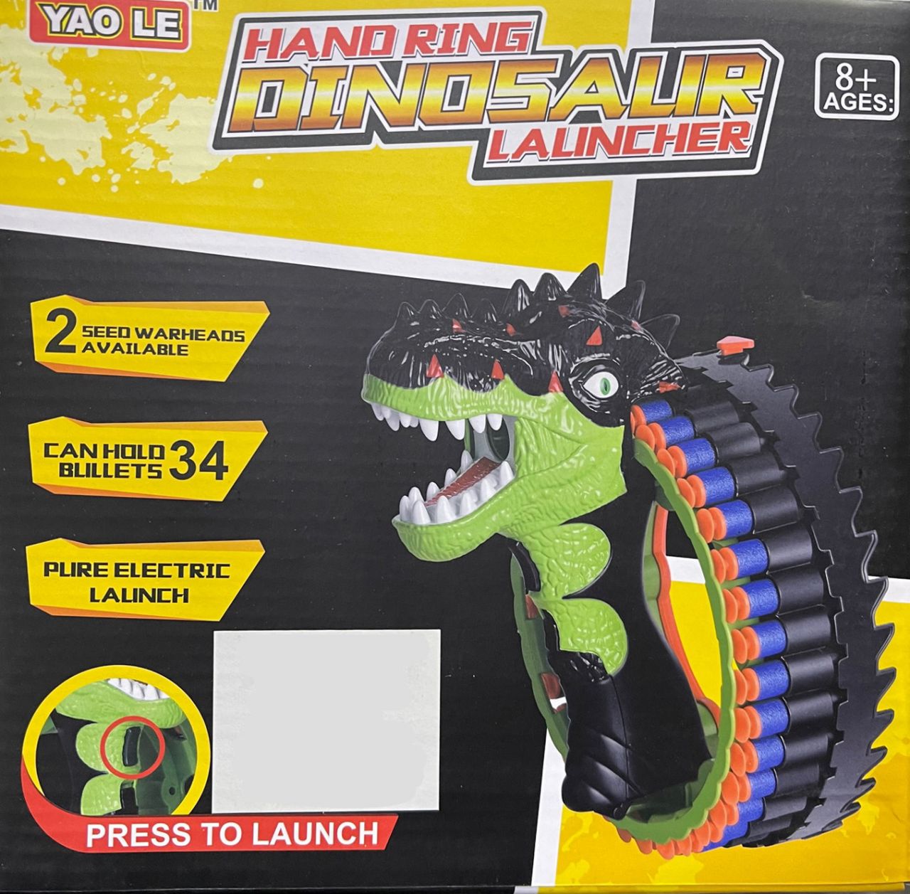 Műanyag Pisztoly Hand Ring Dinosaur Launcher - No.2028 - Gyerek játék