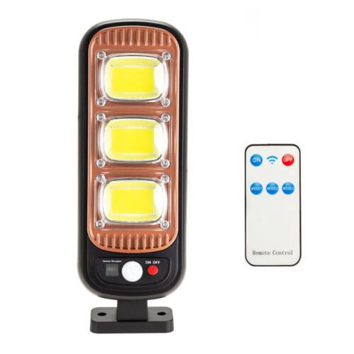 Vezeték nélküli Napelemes 54 COB LED utcai fali lámpa fény-mozgásérzékelős távirányítóval - GL-84069