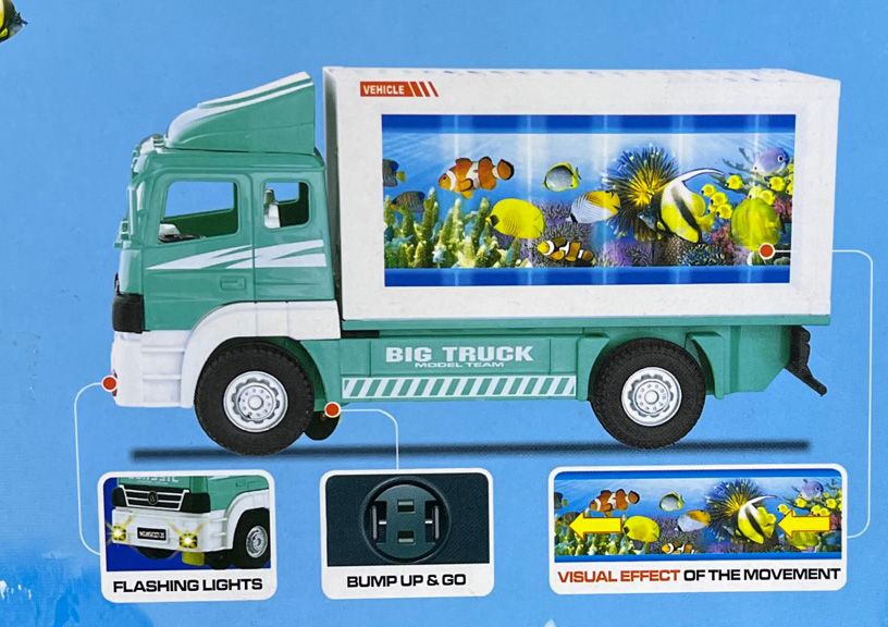 Container Truck Aquatic Animals világítós zenélős önműködő autó WS8327-20 - Gyerek játék