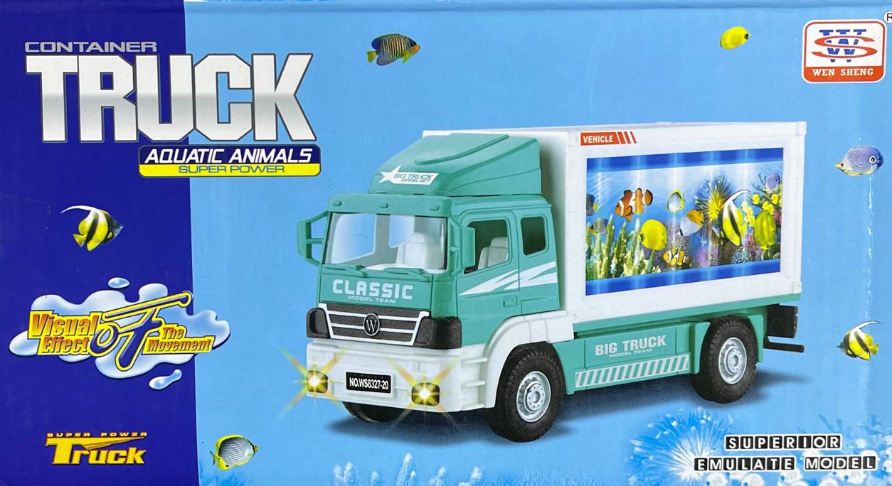 Container Truck Aquatic Animals világítós zenélős önműködő autó WS8327-20 - Gyerek játék