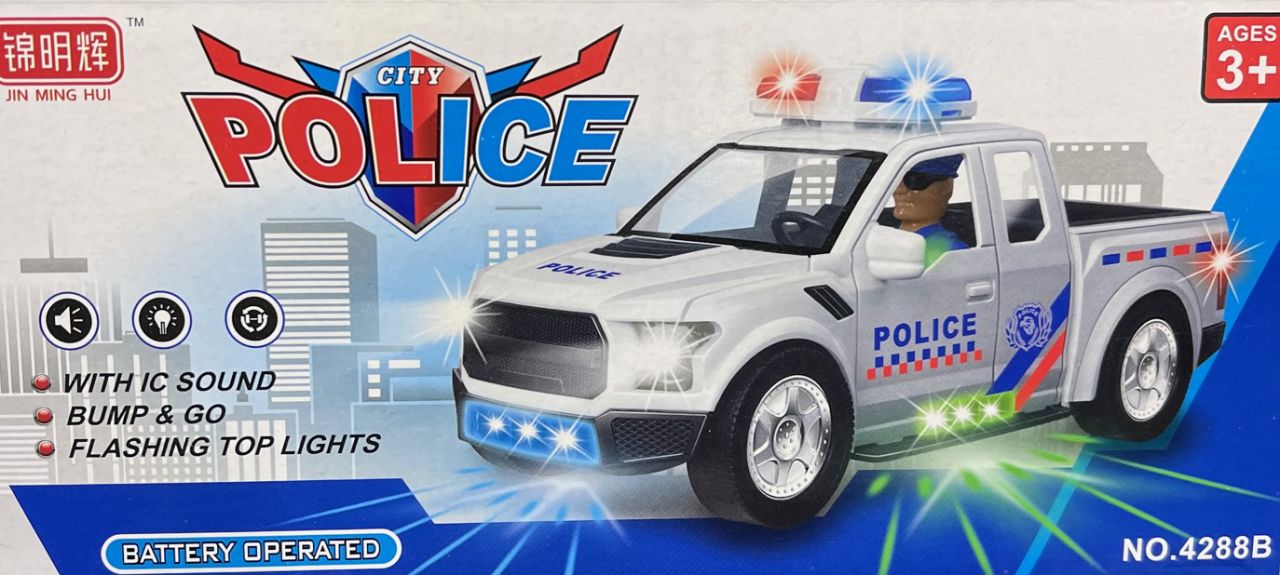 Police City világítós zenélős önműködő autó No.4288B - Gyerek játék