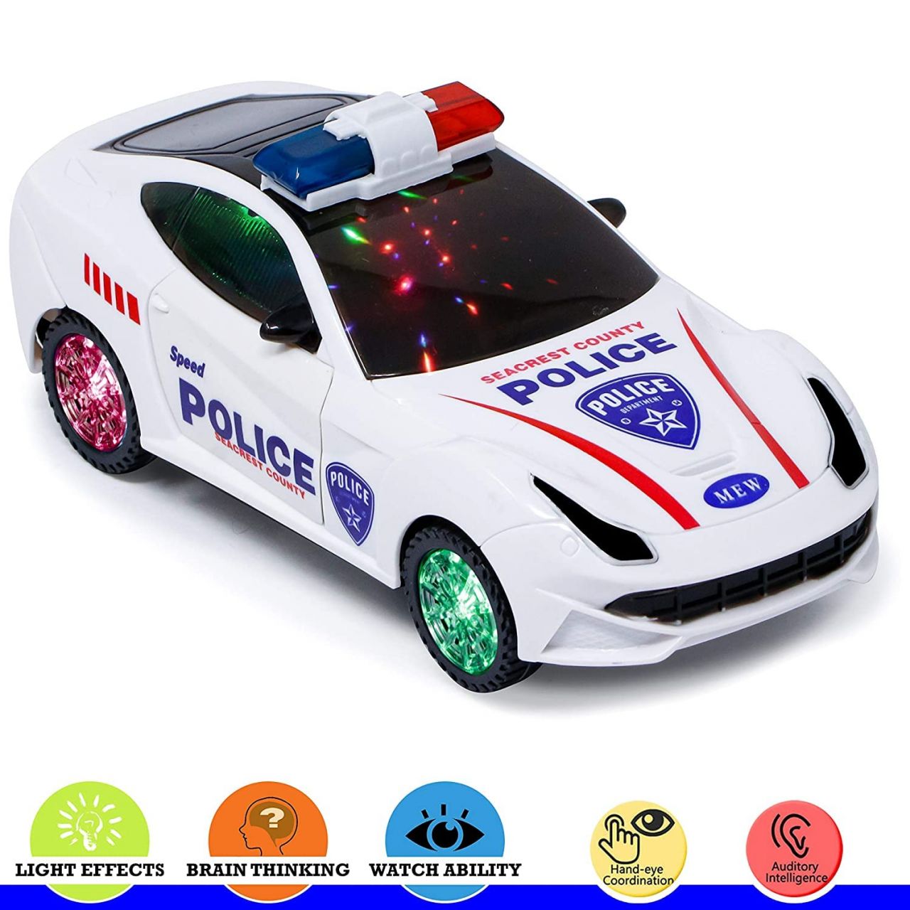 Police PC világítós zenélős önműködő autó No.2018C - Gyerek játék
