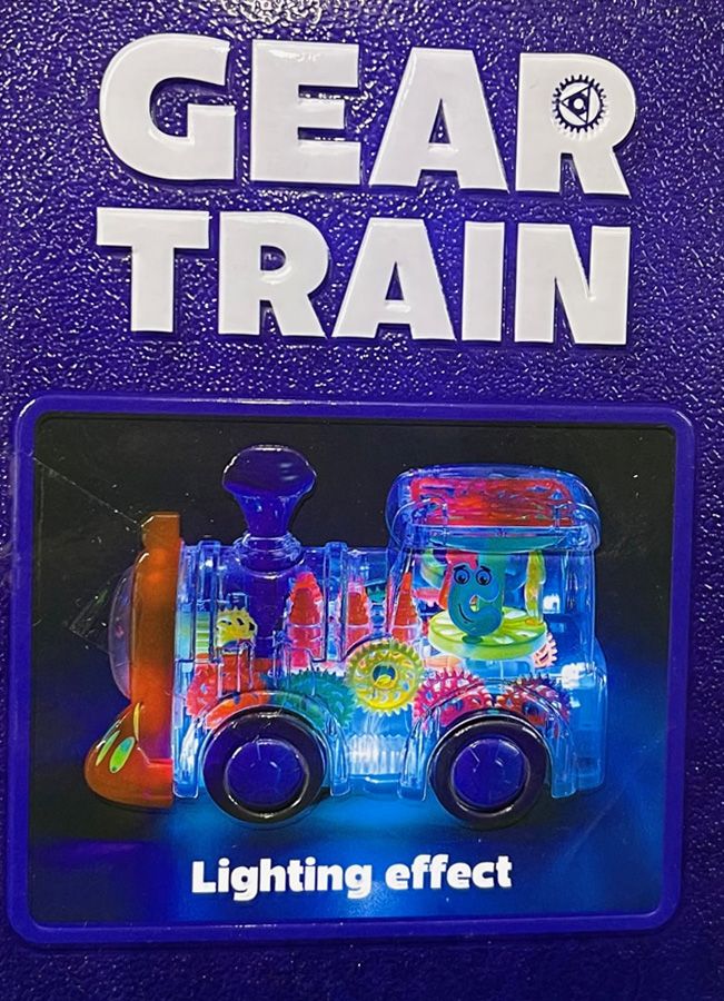 Gear Train Átlátszó világítós zenélős önműködő mozdony No.FS238-1A - Gyerek játék