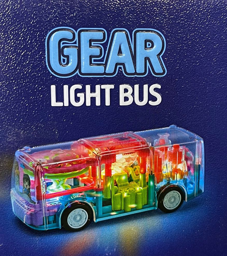 Gear Light Bus Átlátszó világítós zenélős önműködő busz No.YJ388-55 - Gyerek játék