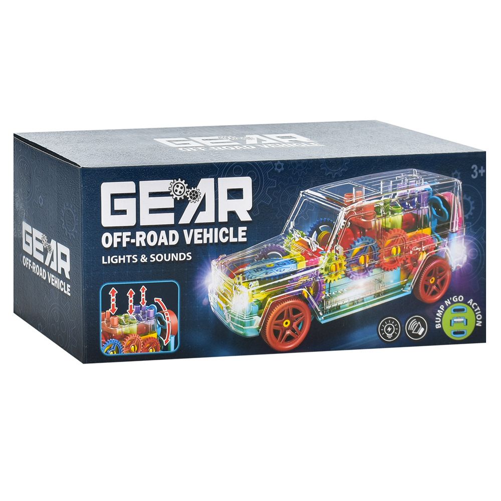Gear Off-Road Vehicle Átlátszó világítós zenélős önműködő autó No.XC-1101 - Gyerek játék