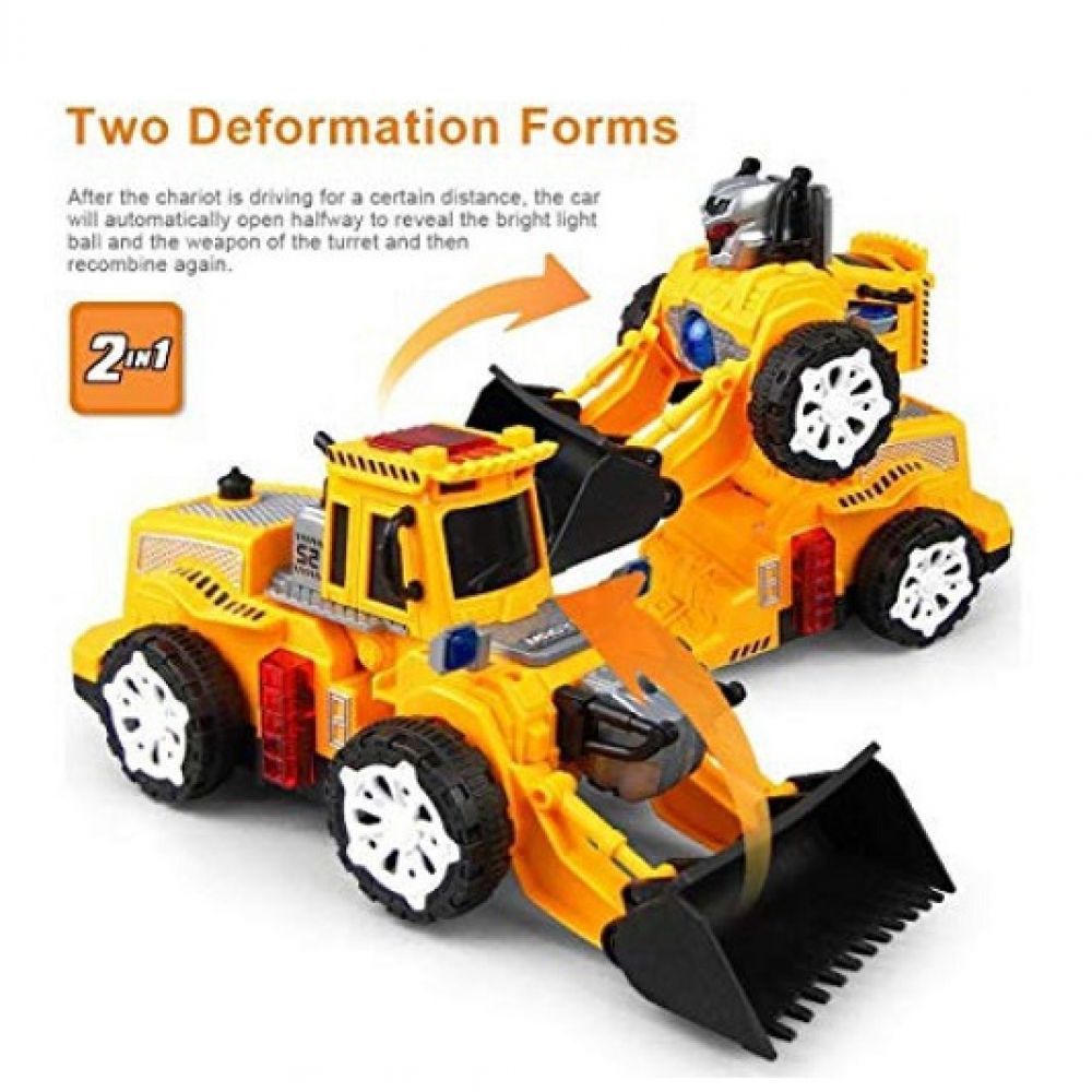 2 in 1 Deform Bulldozer Átváltozó világítós zenélős önműködő buldózer autó No.YJ388-52 - Gyerek játék