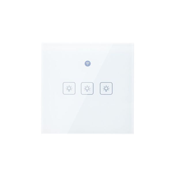 eWeLink app kompatibilis, mozgásérzékelős három gombos okos WiFi villanykapcsoló (fehér)