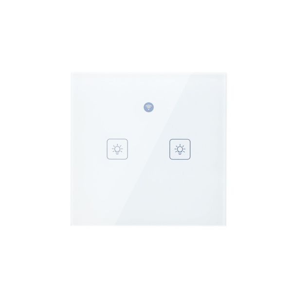 eWeLink app kompatibilis, mozgásérzékelős két gombos okos WiFi villanykapcsoló (fehér)