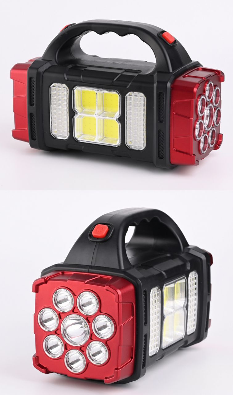 Multifunkciós 8 LED + 4 COB LED Lámpa akkumulátoros Napelemes munkalámpa elemlámpa, USB - HB-1678