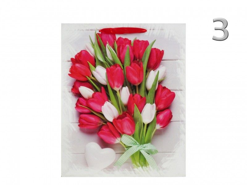 Ajándéktasak tulipán nagy 26x10x32cm 4féle 02931