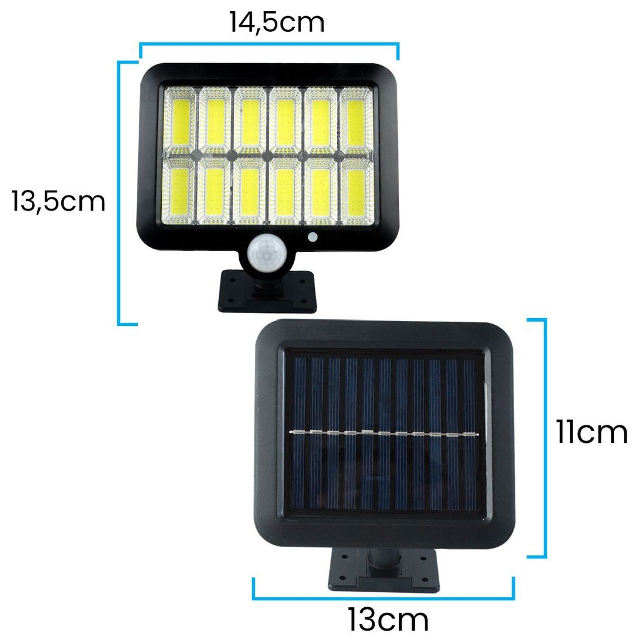 Vezeték nélküli Napelemes 12 COB LED fali lámpa fény-mozgásérzékelős - GL-12COB