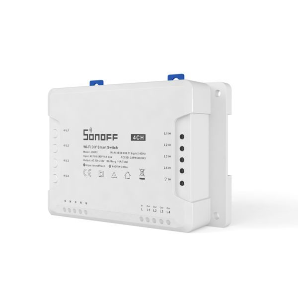 Sonoff 4CH (R3) négy áramkörös, 230V-t kapcsoló WiFi-s okosrelé