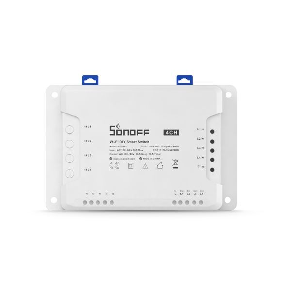 Sonoff 4CH (R3) négy áramkörös, 230V-t kapcsoló WiFi-s okosrelé