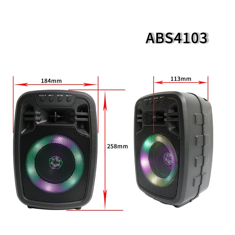 4" Bluetooth LED hangszóró Akkus,Mp3,Rádió,USB, TF/micro SD kártya, AUX - ABS-4103