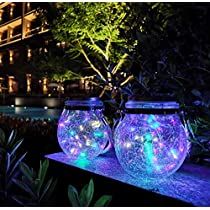 Napelemes függő Üveg gömb lámpa 20 LED Dekor lámpa RGB Színes fény - YC-25