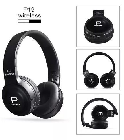 Vezeték nélküli Bluetooth sztereó headset mikrofonnal fejhallgató Mp3, TF/SD slot, AUX 3,5mm jack - P19