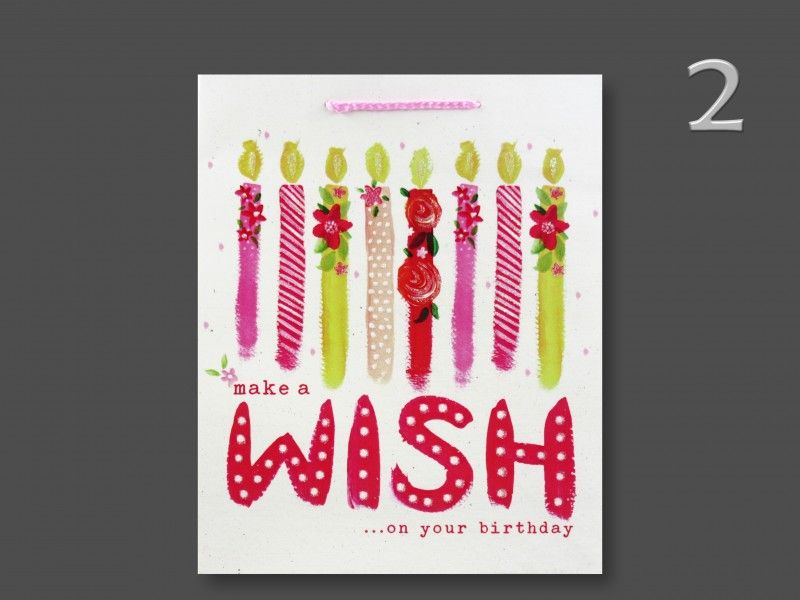 Ajándéktasak Happy Birthday watercolor nagy 26x10x32cm 4féle 03193