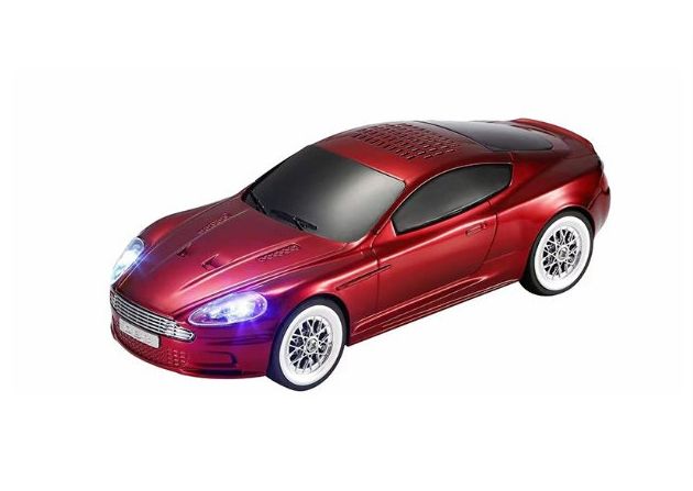  Aston Martin autó alakú hordozható vezeték nélküli Bluetooth LED hangszóró Akkus,Mp3,Rádió,USB, TF/micro SD kártya, AUX, Tel.Kih. 5 színben - WS-593