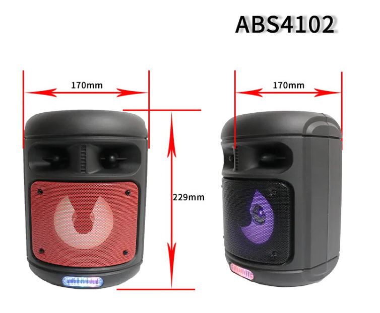 4" Bluetooth LED hangszóró Akkus,Mp3,Rádió,USB, TF/micro SD kártya, AUX - ABS-4102
