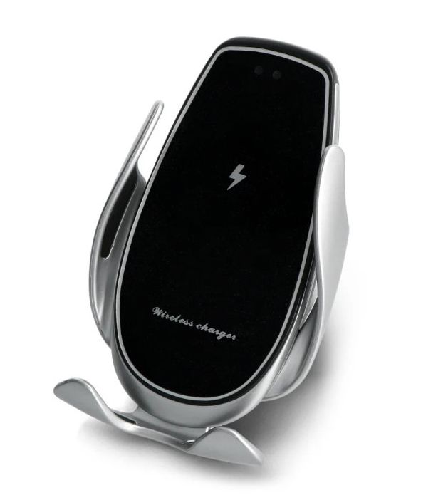 Vezeték nélküli wireless automatikus rögzítő Qi töltő autós telefontartó dokkoló 15w - V3A - USB-C