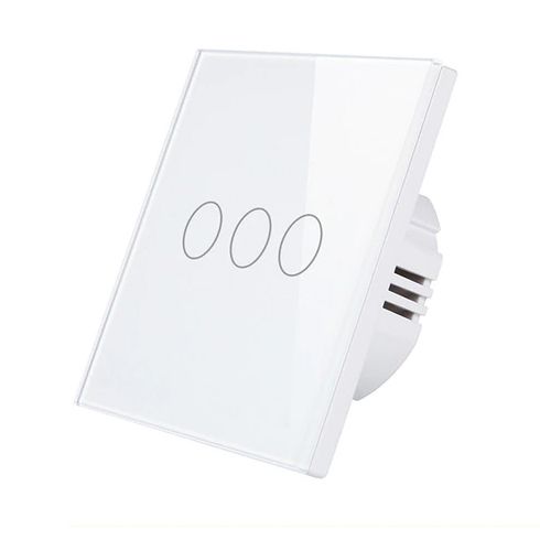 SmartWise Z3-LS Zigbee, érintős három gombos okos villanykapcsoló, csak fázis (fehér)