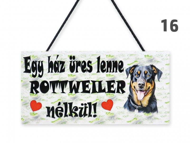 Fatábla 16 Rottweiler 22x11cm - Falikép