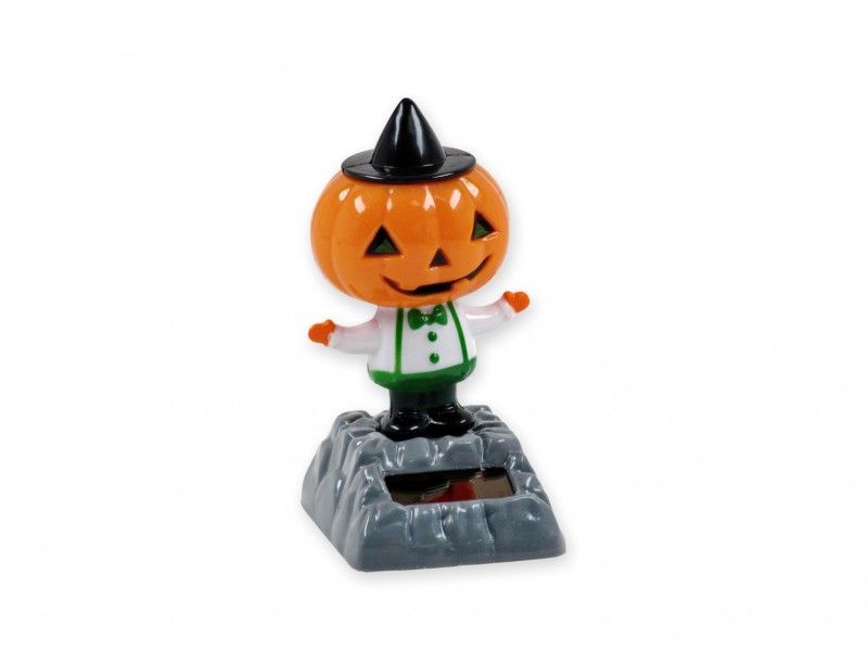 Napelemes mozgó Halloween tök figura 10cm 03929