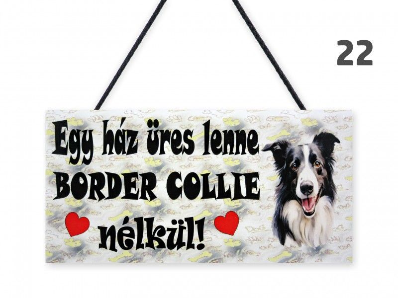 Fatábla 22 Border Collie 22x11cm - Falikép