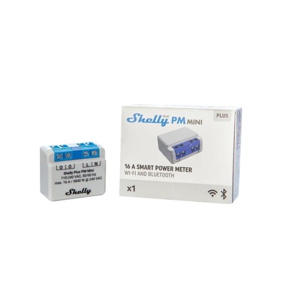 Shelly PLUS PM Mini, WiFi + Bluetooth modul, fogyasztásméréssel