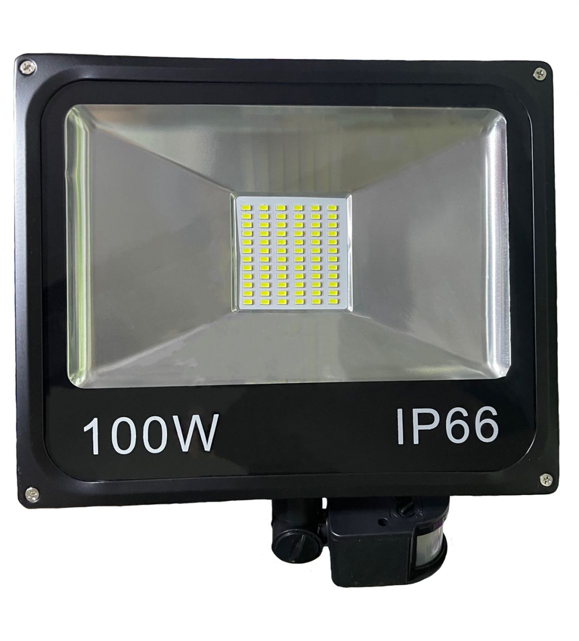 100W SMD LED mozgásérzékelős reflektor fényvető hideg fehér SLIM Szabadtéri spotlámpa IP66