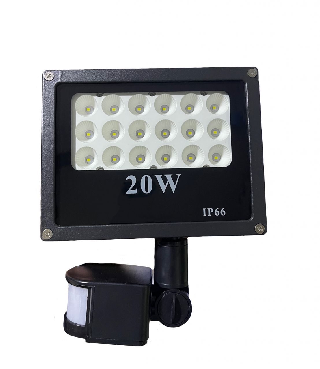 20W SMD LED PIR mozgásérzékelős Speciális reflektor fényvető hideg fehér SLIM Kültéri spotlámpa IP66 - L