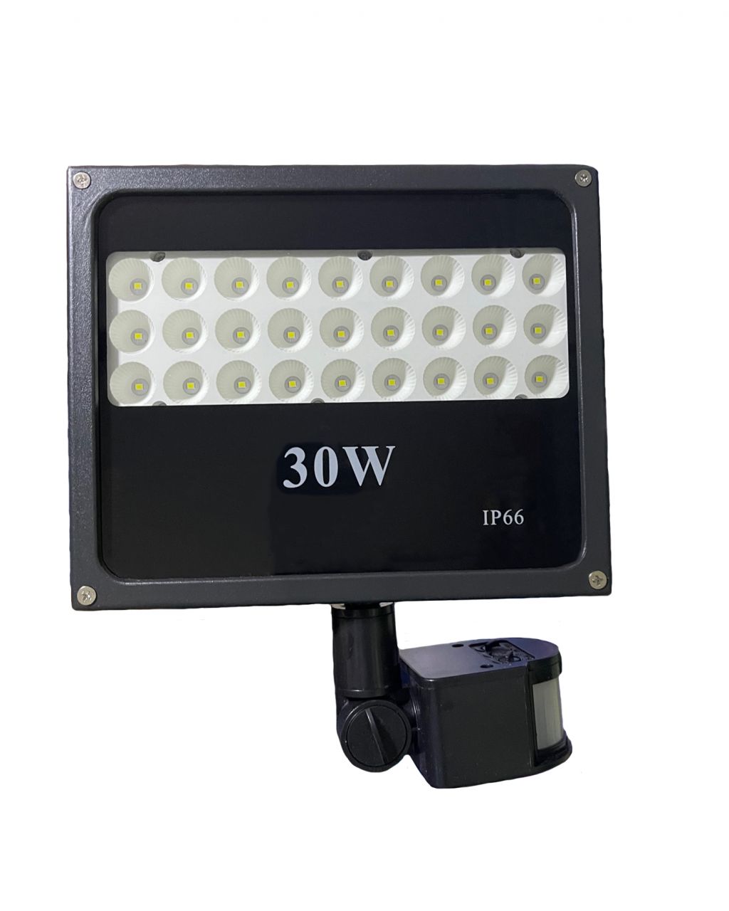 30W SMD LED PIR mozgásérzékelős Speciális reflektor fényvető hideg fehér SLIM Kültéri spotlámpa IP66 - L