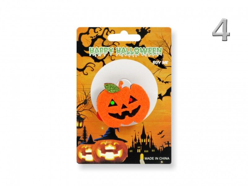 LEDes világító halloween kitűző 7cm 635648 6féle