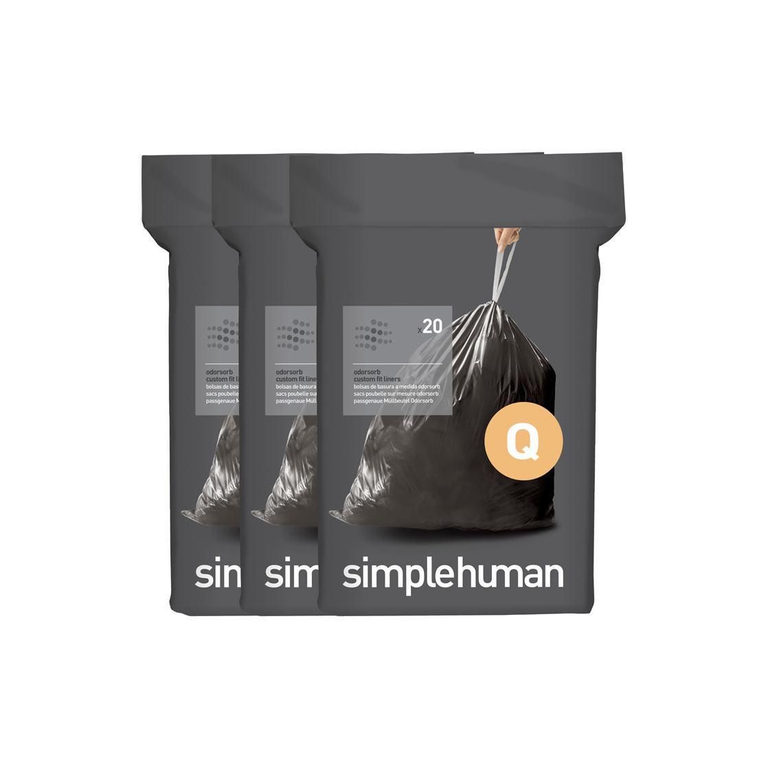simplehuman CW0555 Q-típusú szagsemlegesítő szemetes zsák (60 db)