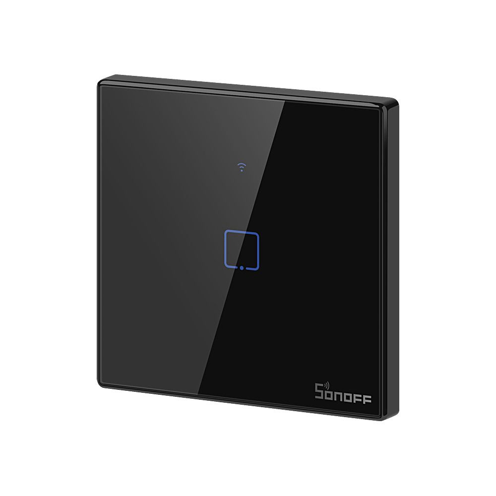 Sonoff TX T3 EU 1C WiFi + RF vezérlésű, távvezérelhető, érintős villanykapcsoló (fekete)