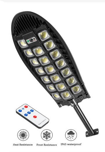 Vezeték nélküli Napelemes 500W 598 LED utcai fali lámpa fény-mozgásérzékelős távirányítóval - W7102A-8