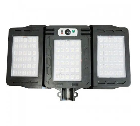Vezeték nélküli Napelemes 3 paneles 90 LED utcai fali lámpa fény-mozgásérzékelős távirányítóval - W785-7