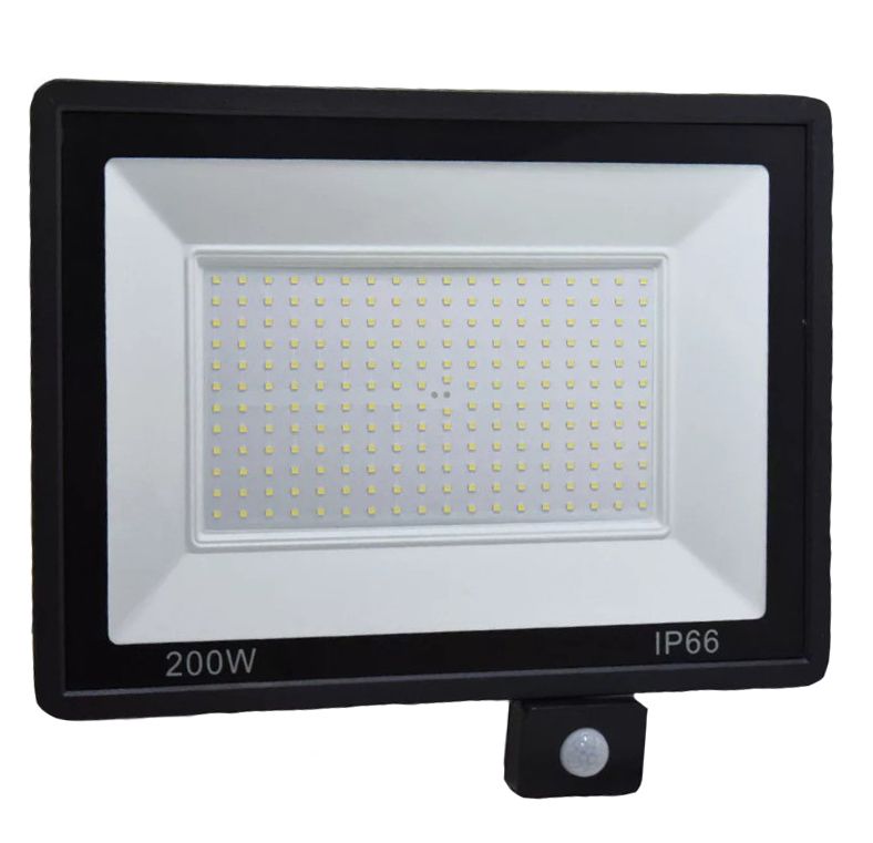200W Ultra vékony 216 LED mozgásérzékelős reflektor fényvető hideg fehér SLIM Kültéri spotlámpa IP66 - F