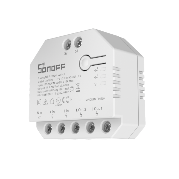 Sonoff Dual Lite (R3) két áramkörös WiFi-s okosrelé