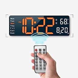Big Design Digitális asztali - fali Led óra, ébresztőóra, dátum, hőmérséklet, távirányítóval, 32cm - 6629