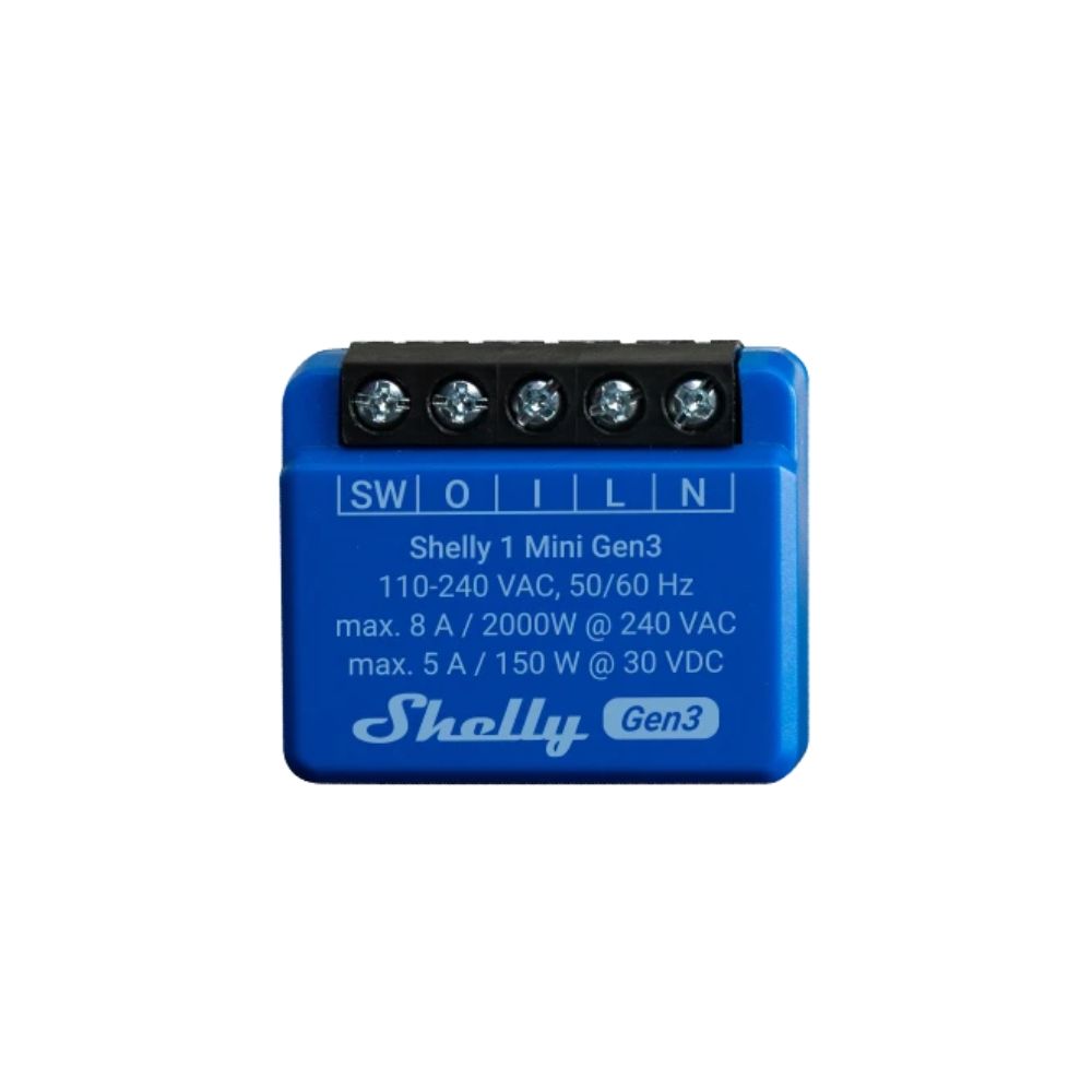 Shelly PLUS 1 Mini GEN3, egy áramkörös WiFi + Bluetooth okosrelé