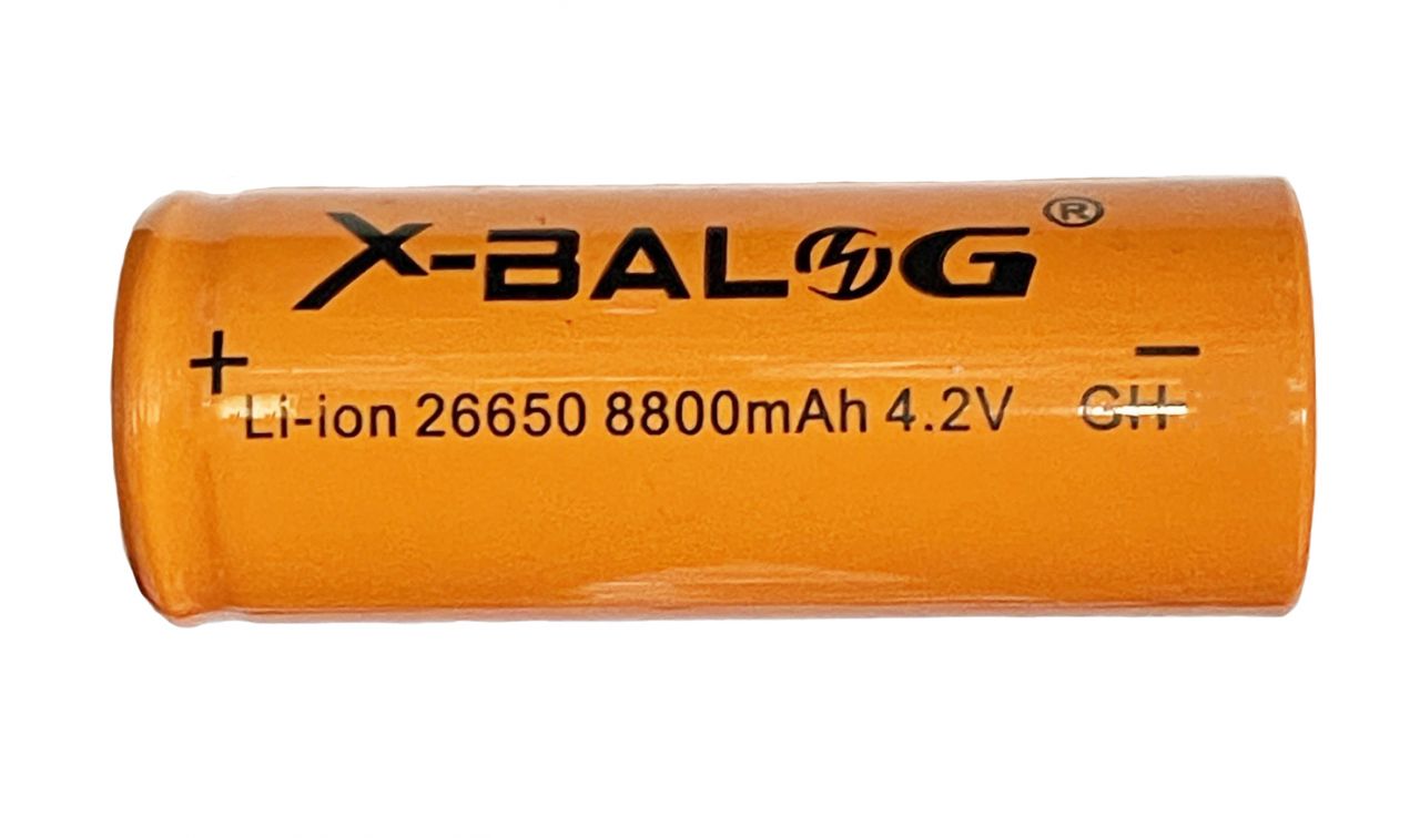 Akkumulátor Li-ion 26650 8800 mAh 4,2V - X-Balog narancs